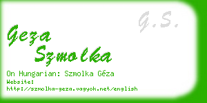 geza szmolka business card